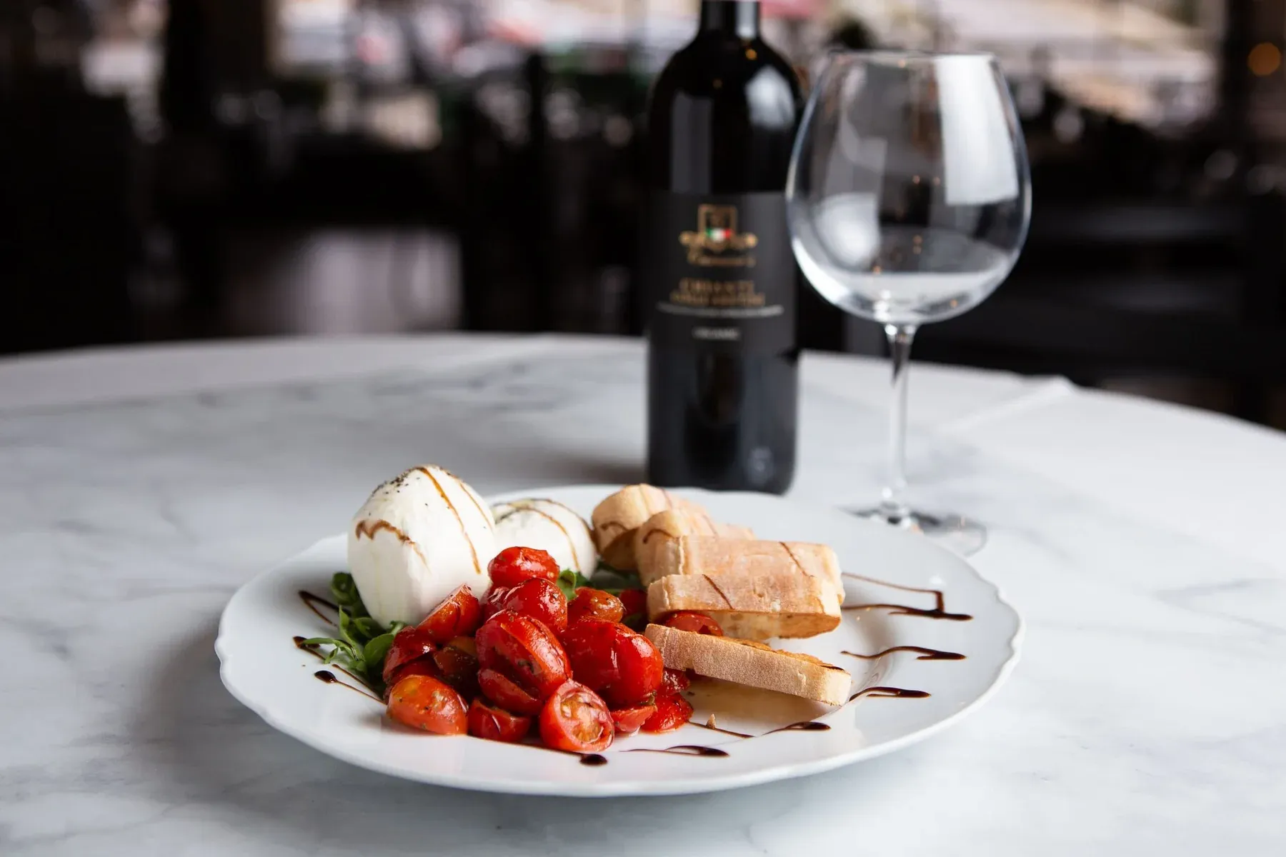 Burrata dish served at Carmine’s