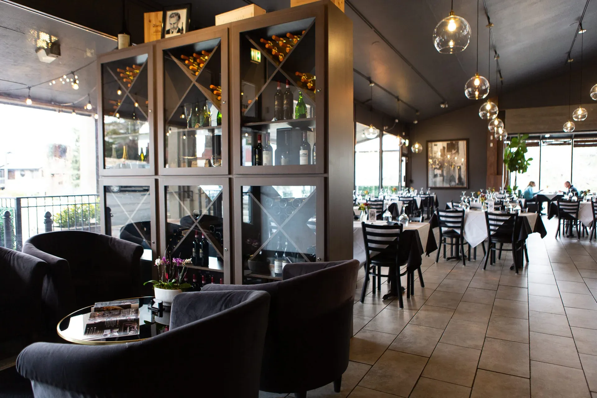 A table prepared for group dining at Carmine’s